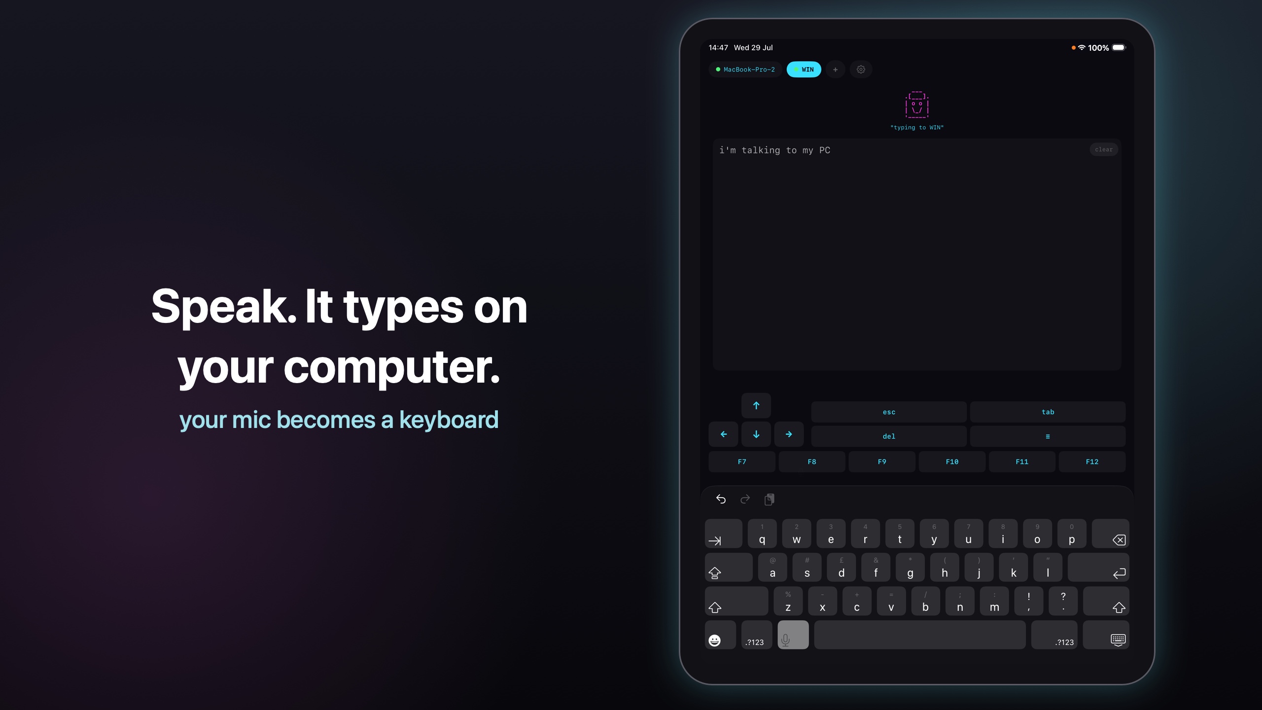 Speak and it types on your computer — your phone mic becomes a keyboard