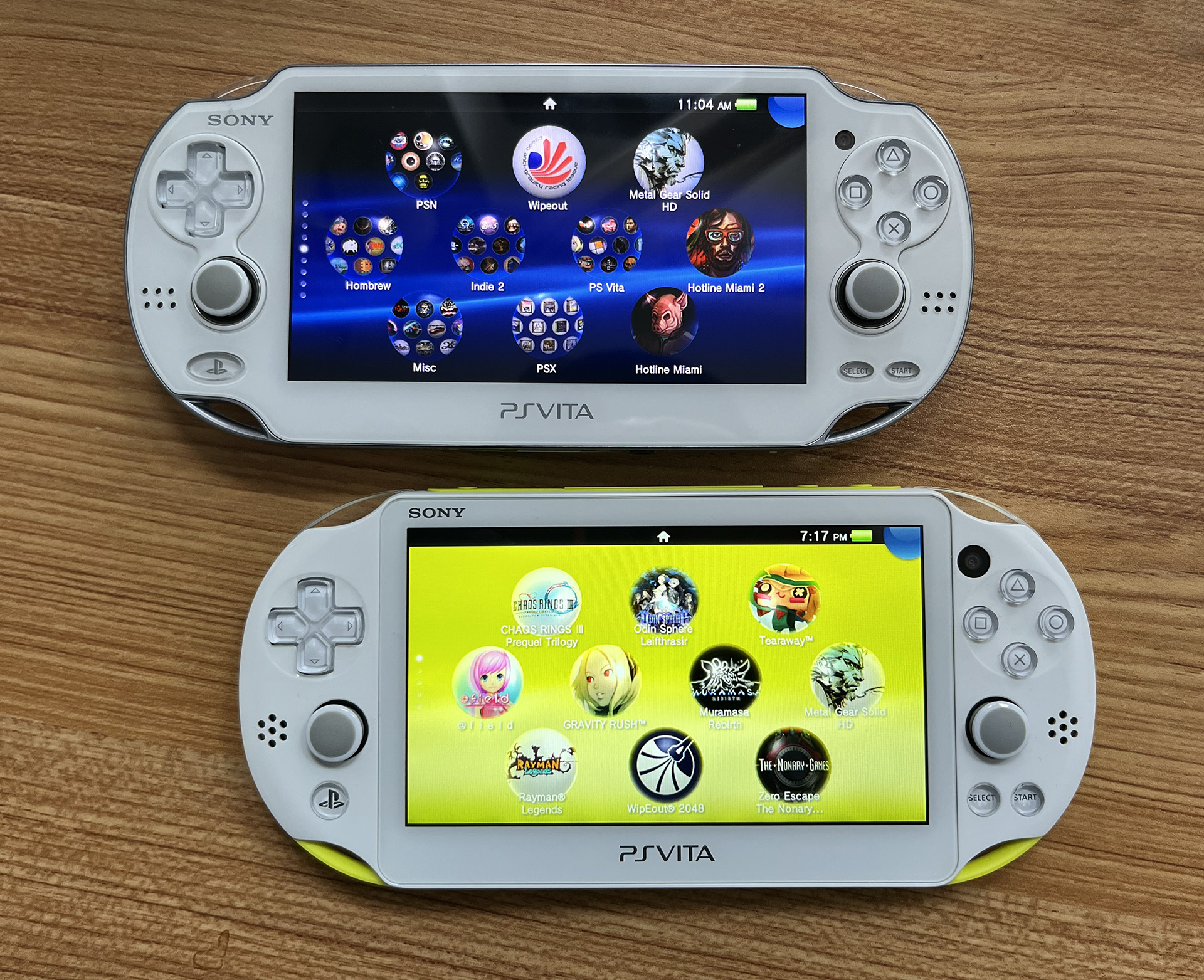 PS Vita 1000 and 2000 side by side